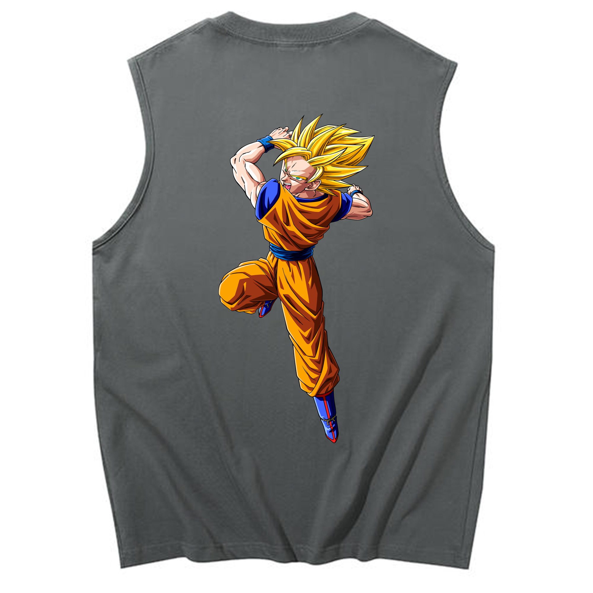 （画像用） ドラゴンボール 孫悟空（そん ごくう）Son Goku カカロット DRAGON BALL Kakarotto コットン100％タンクトップ（背面プリント）
